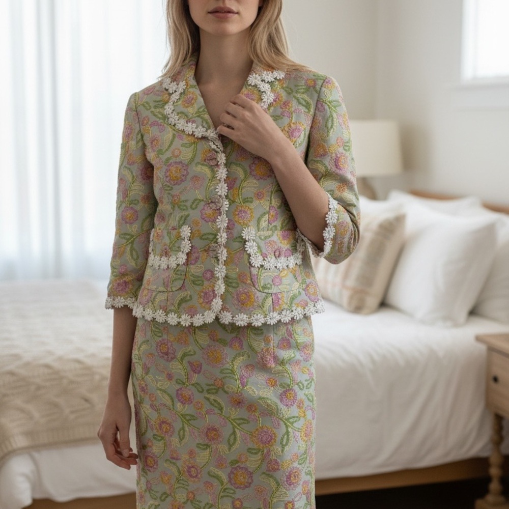 Cynthia Steffe embroidered women’s suit size 6